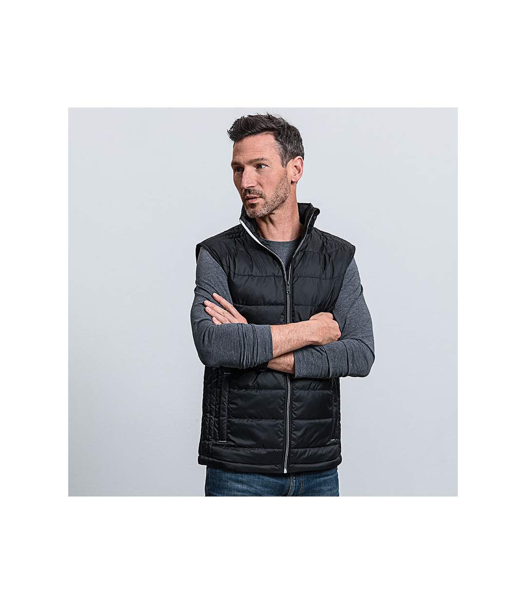 Mens Nano Padded Bodywarmer Black Russell-1