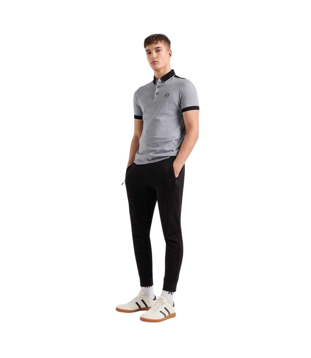Mens Regular Short-sleeved Polo Shirt Black Armani Exchange-4