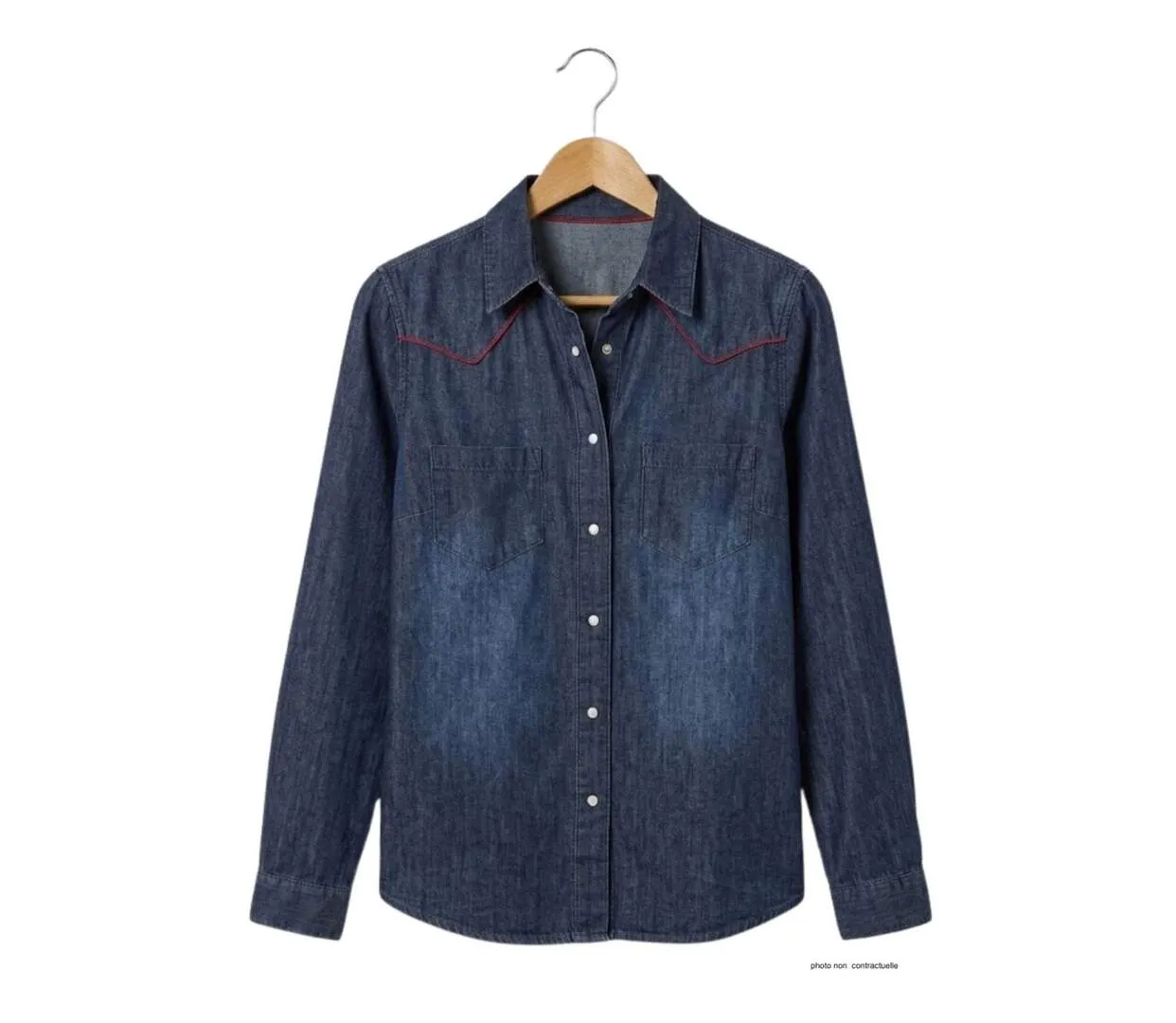 MAYFLOWER DIAMANT1B – Chemisier en jean bleu pour femme : le style western chic et authentique-2