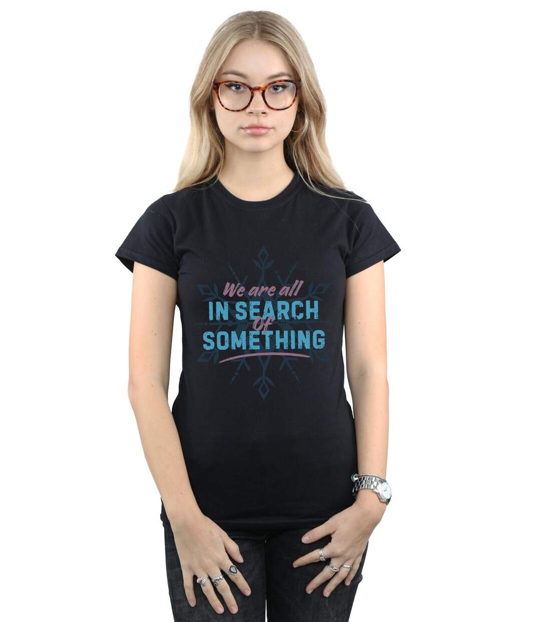 Disney T-shirt en coton Femmes/Ladies Frozen 2 All In Search Of Something (Noir) - UTBI21821-2