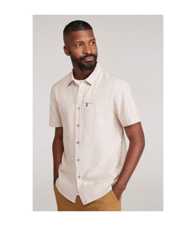 Mens coconut slub short-sleeved shirt beige Mountain Warehouse