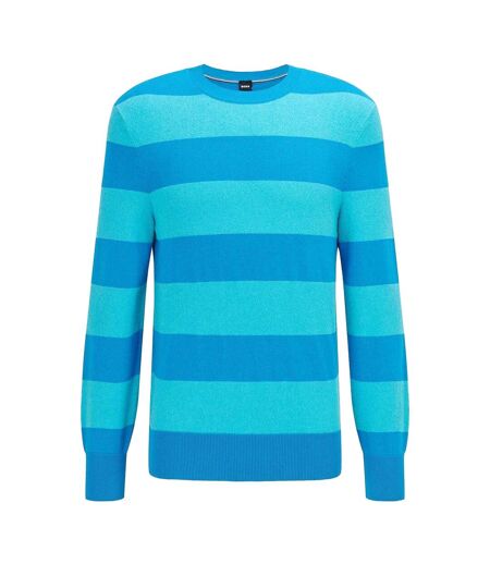Pull Motif/style Rayures Horizontales Eromeo Homme Bleu Vif Boss