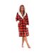 Robe De Chambre Motif/style À Carreaux Femme Rouge Noir Keanu-2