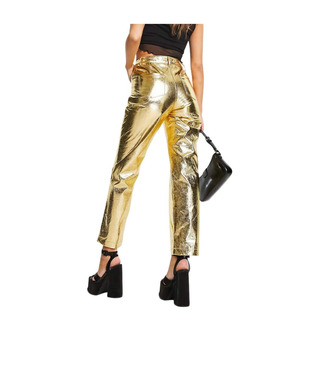 Pantalon Motif/style Métallisé Lupe Femme Jaune Or AmyLynn-3