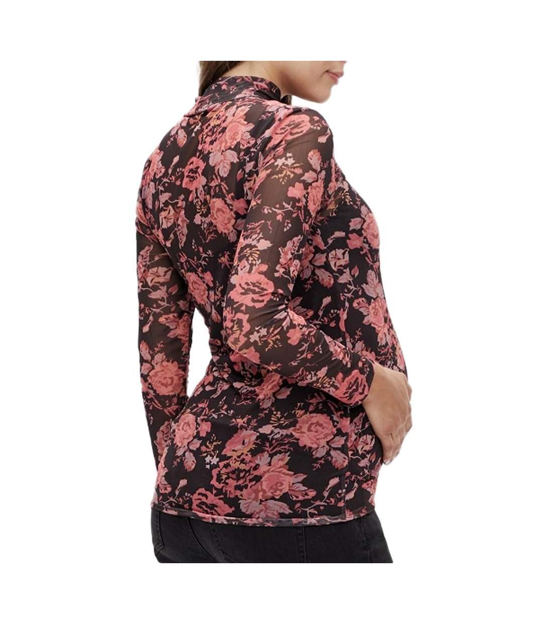 T-Shirt noir/rouge femme mamalicious sharon-2