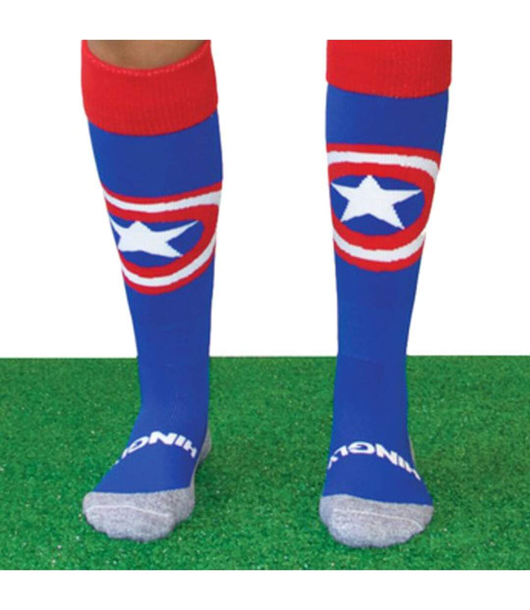 1 Pack Adults Knee High Fun Patterned Hockey Socks - Captain America-3