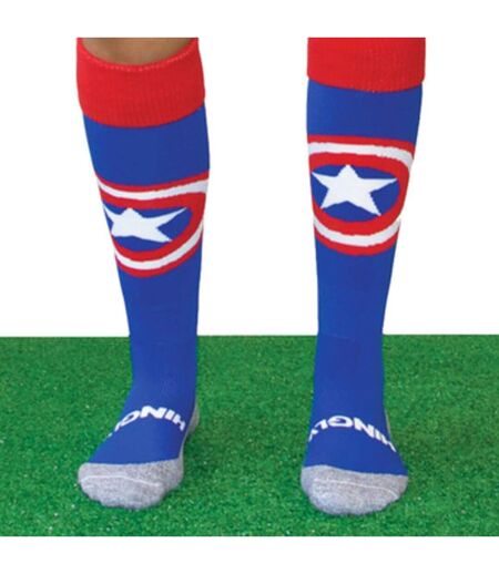 1 Pack Adults Knee High Fun Patterned Hockey Socks - Captain America