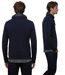 Sweat  à  manches longues pour homme - Bleu avec col asymétrique et fermeture éclair-2
