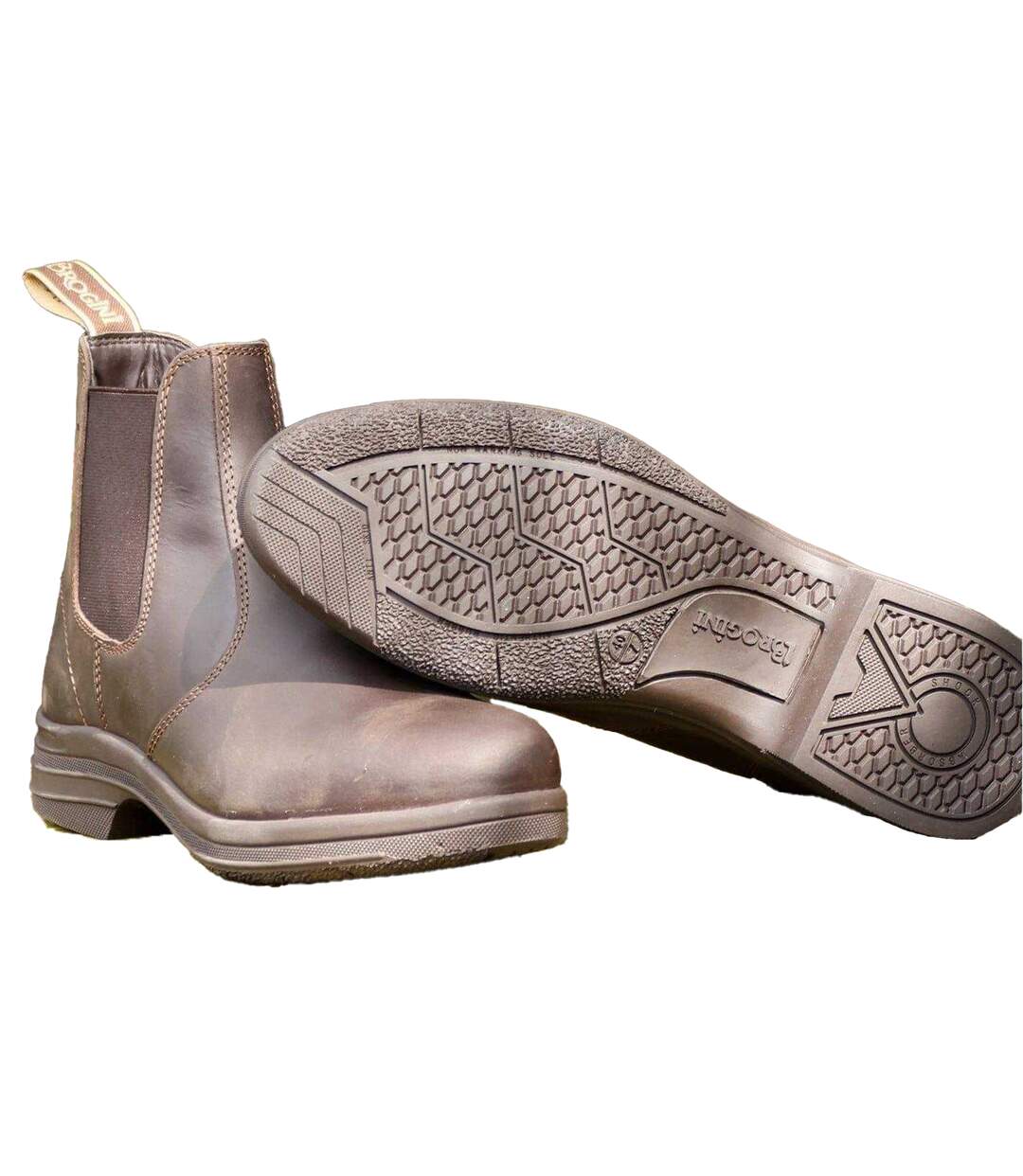 Womens/ladies Kingham Oiled Leather Low Heel Chelsea Boots Brown Brogini-3
