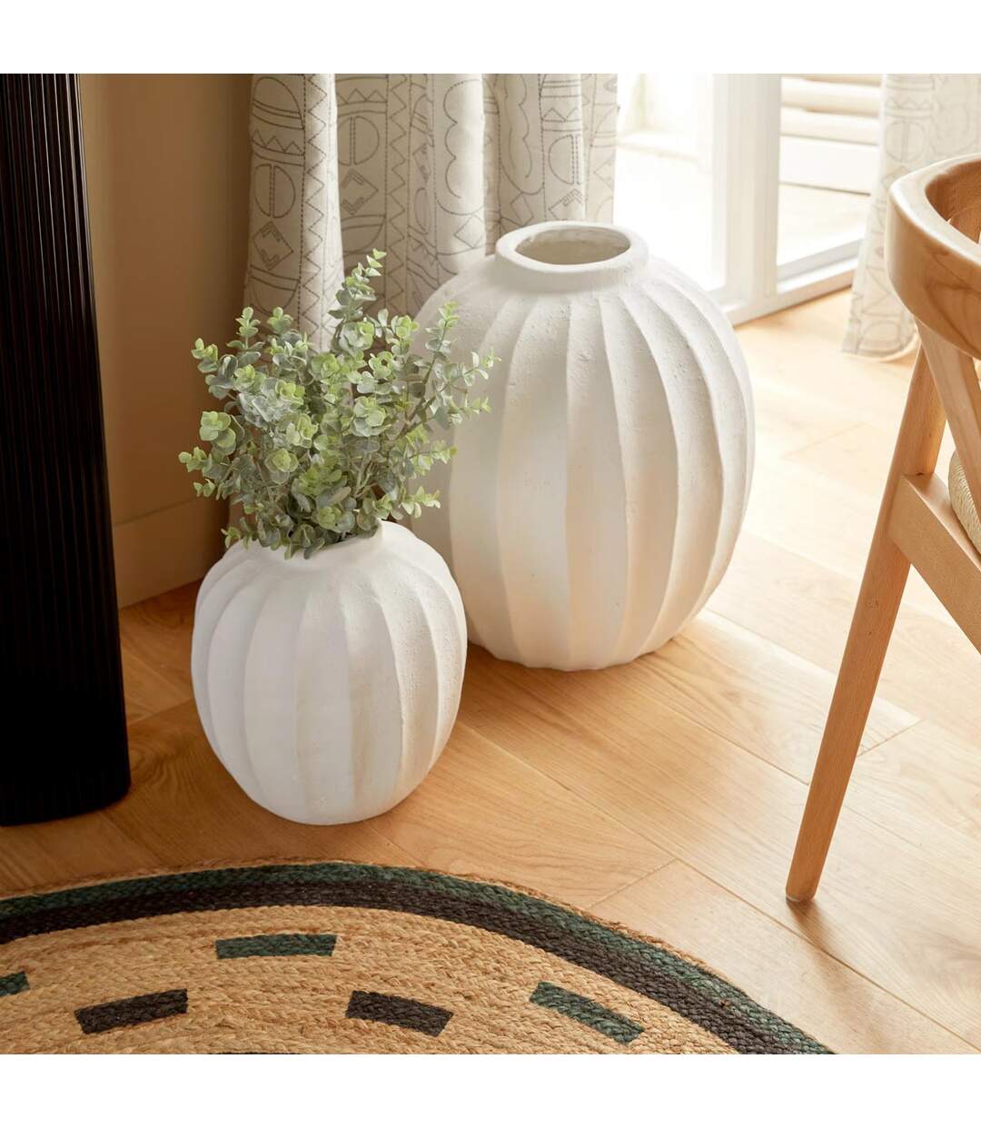 Vase Boule en Céramique Amia 28cm Blanc-3