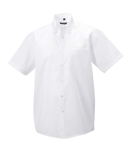 Chemise À Manches Courtes Sans Repassage Homme Blanc Russell