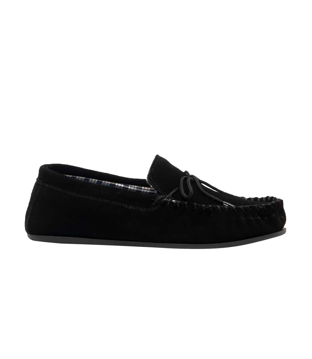 Mokkers Mens Bruce Real Suede Moccasin Slippers (Black) - UTDF816-2