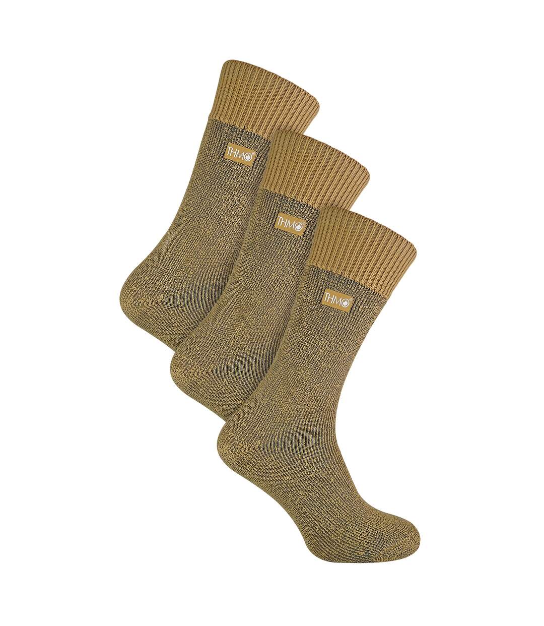 THMO - Lot de 3 Paires Chaussettes Homme Thermiques Epaisses et Chaudes-1