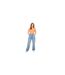 T-shirt Court Motif/style Uni Femme Orange Be You-1
