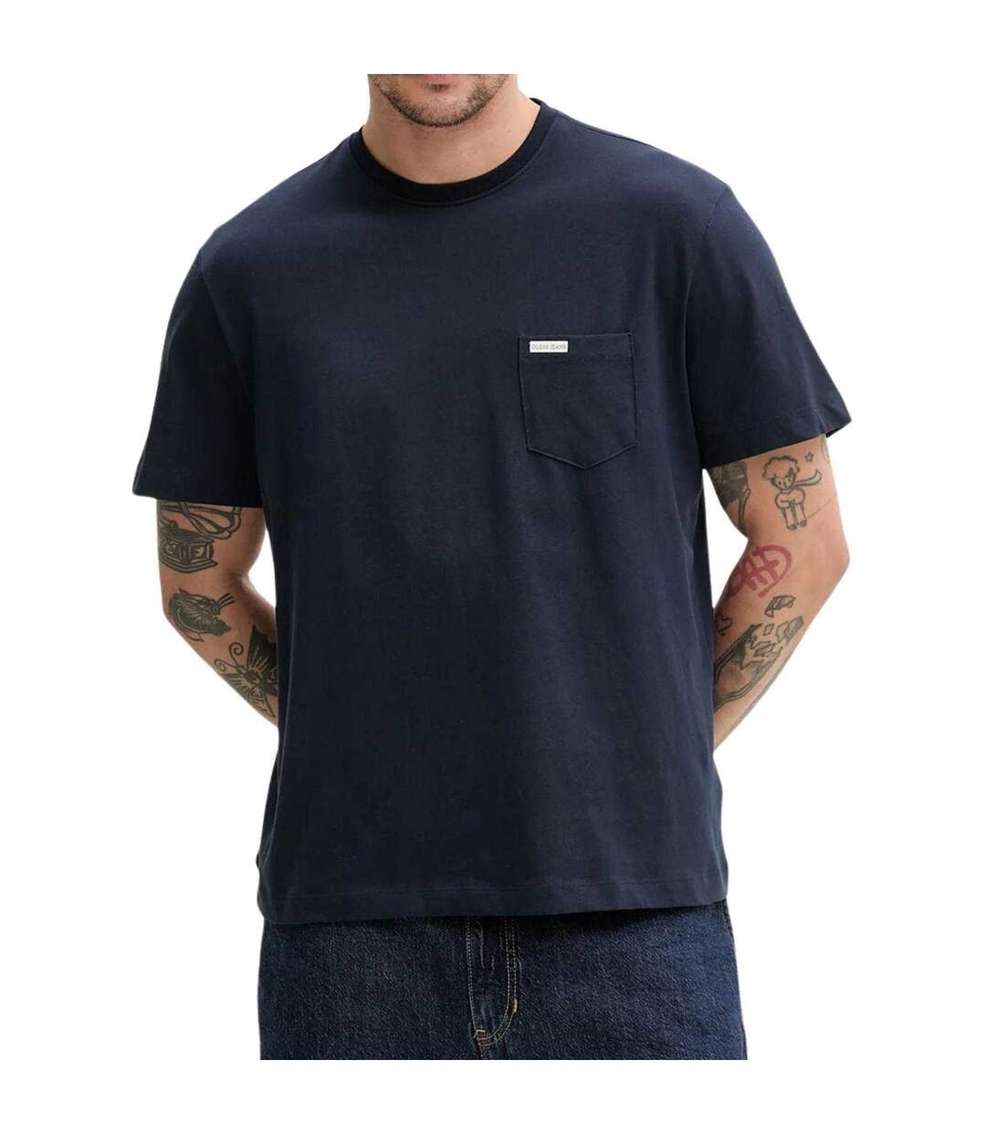 T-shirt Motif/style Logo Jeans Daring Ocean Homme Bleu Marine Guess-1