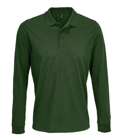Polo manches longues - Homme - 03983 - vert bouteille