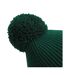 Bonnet À Pompon Unisexe Vert Bouteille Beechfield-2