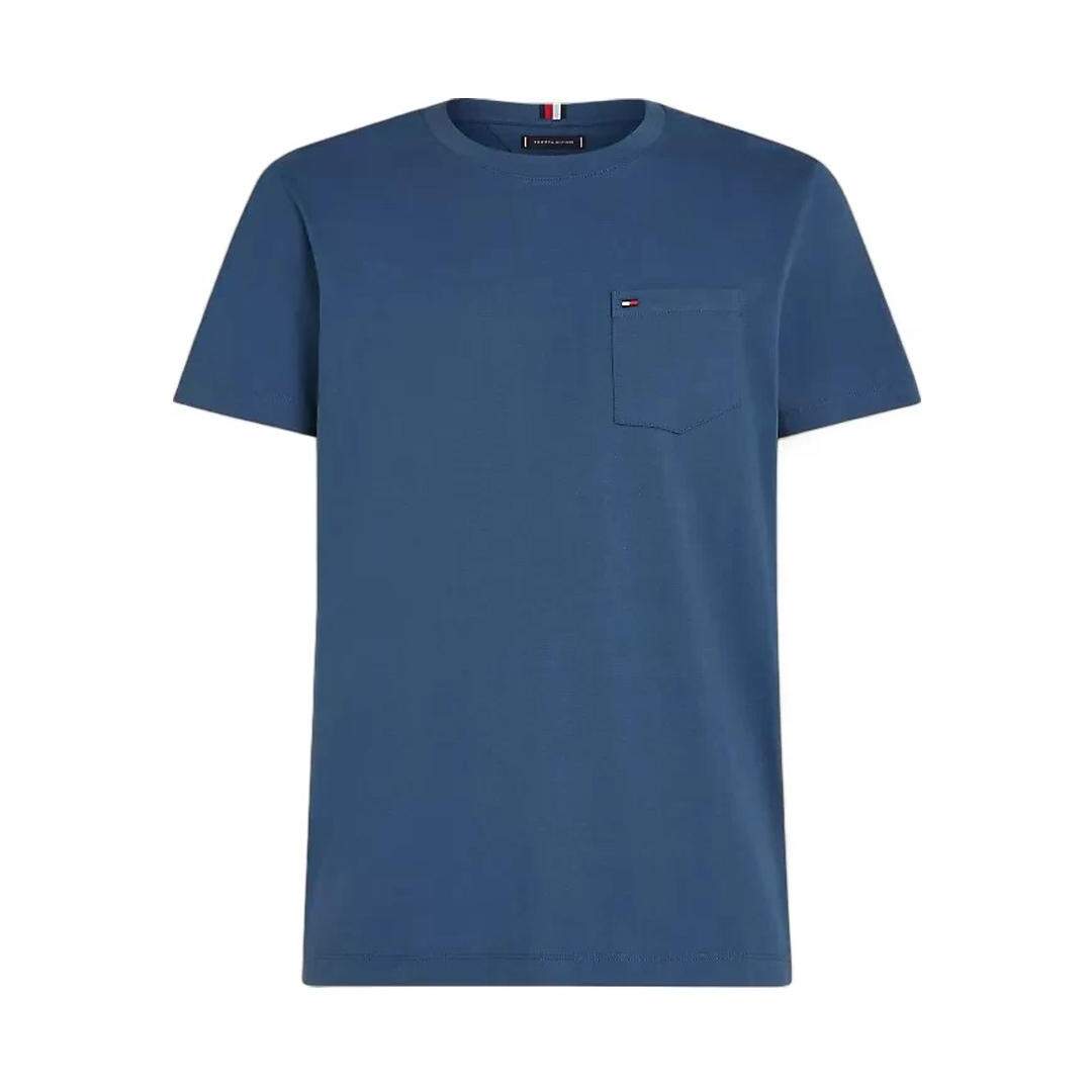 T-shirt Bleu Homme Tommy Hilfiger Pocket - L-1