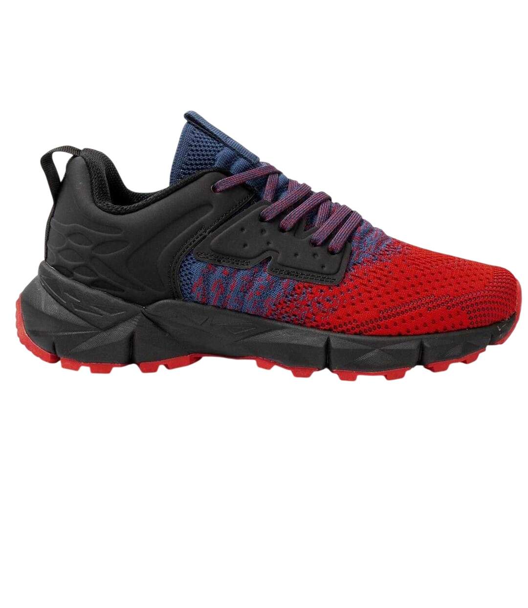 Mens Mesh Running Trainers Black Red Donnay-2