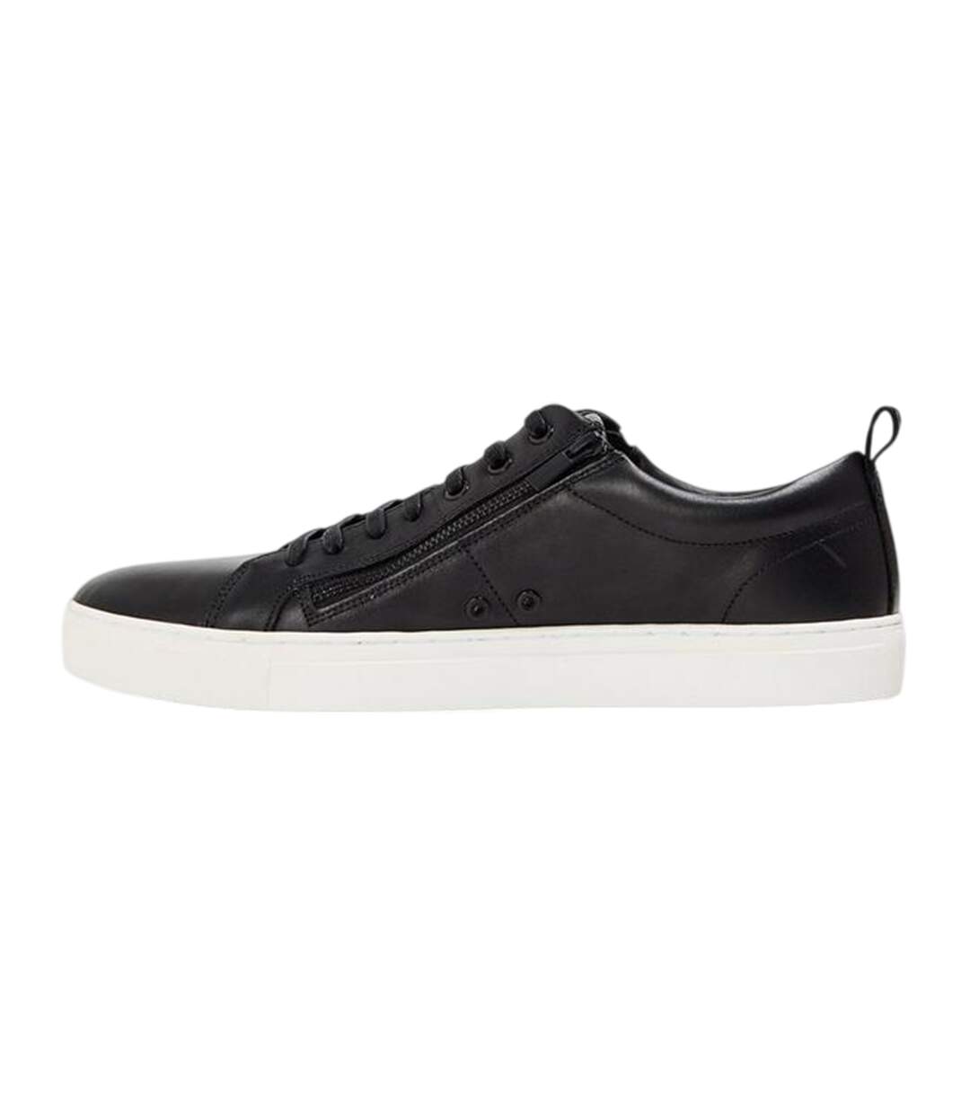 Mens Monk Leather Flat Trainers Black Hugo-2