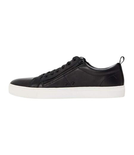 Mens Monk Leather Flat Trainers Black Hugo