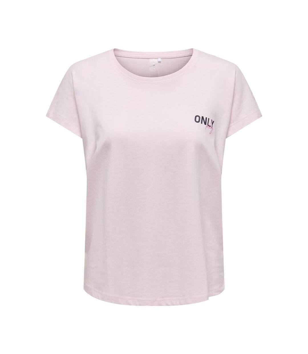 T-Shirt rose femme only paub-1