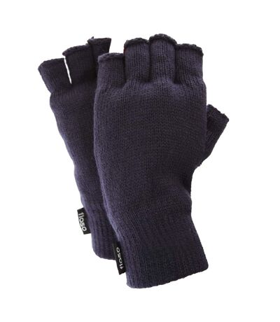FLOSO Mens Thinsulate Thermal Fingerless Gloves (3M 40g) (Navy) - UTGL355