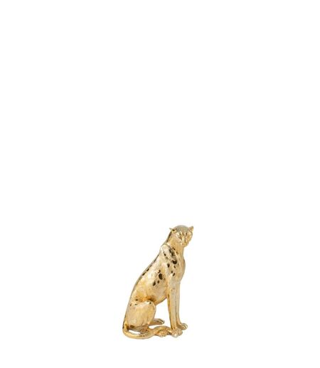 Statuette Léopard Assis Odis 37cm Doré