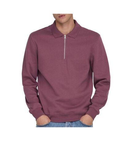 Sweat 1/2 bordeaux homme only & sons abbott - l