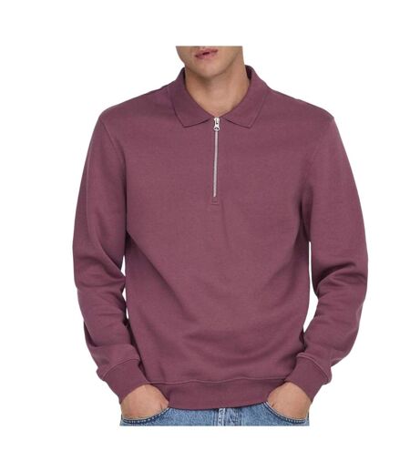 Sweat 1/2 bordeaux homme only & sons abbott - l