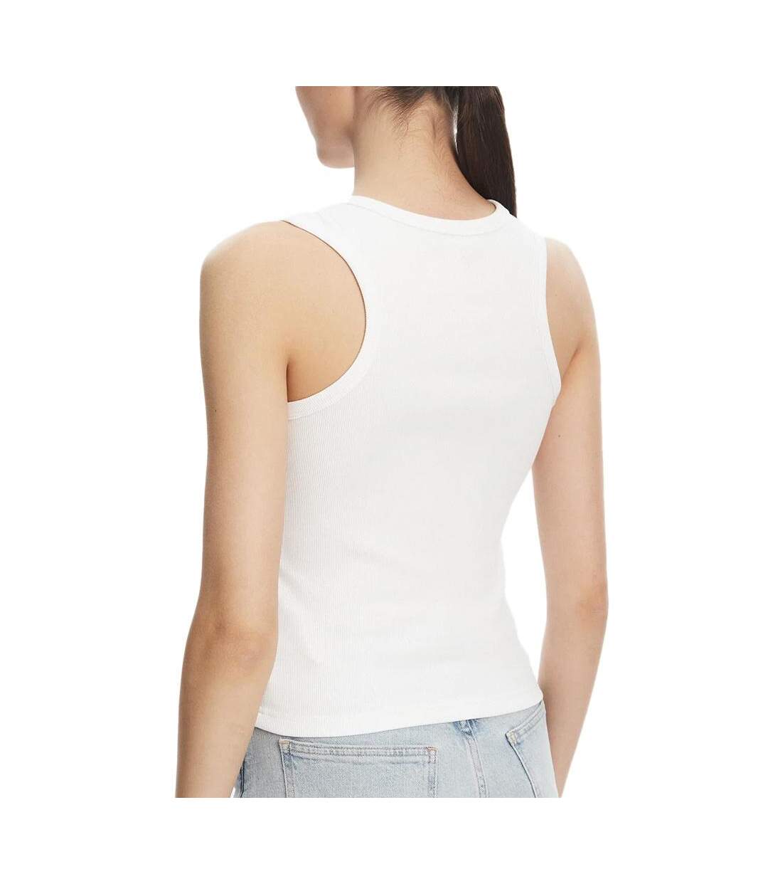 Débardeur blanc femme calvin klein jeans a woven label - l-2