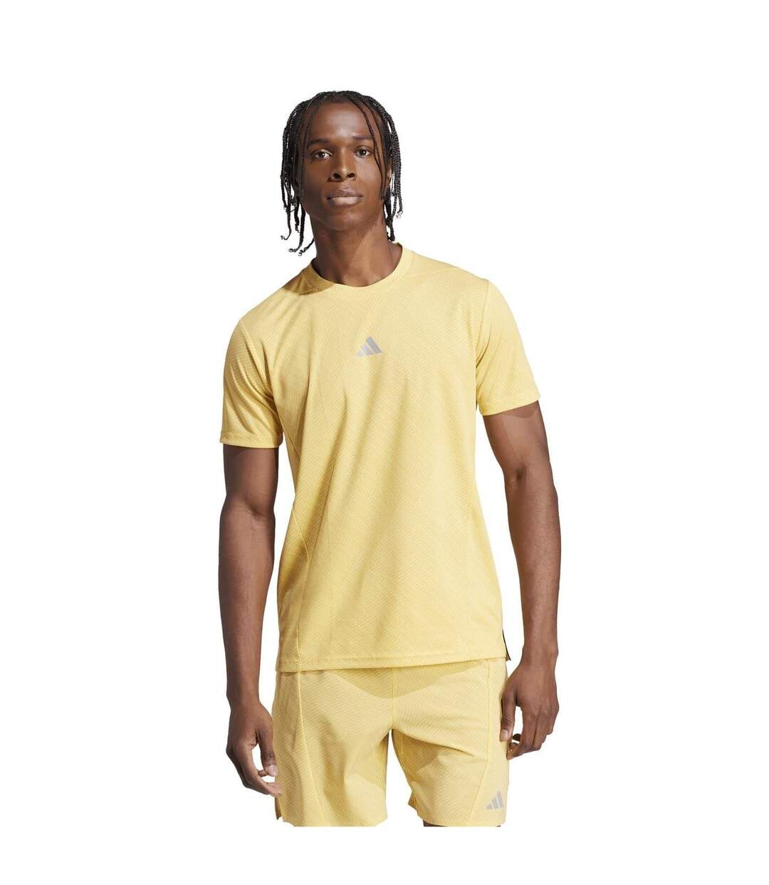 Mens Heat.rdy Technology Slim T-shirt Yellow Adidas-4