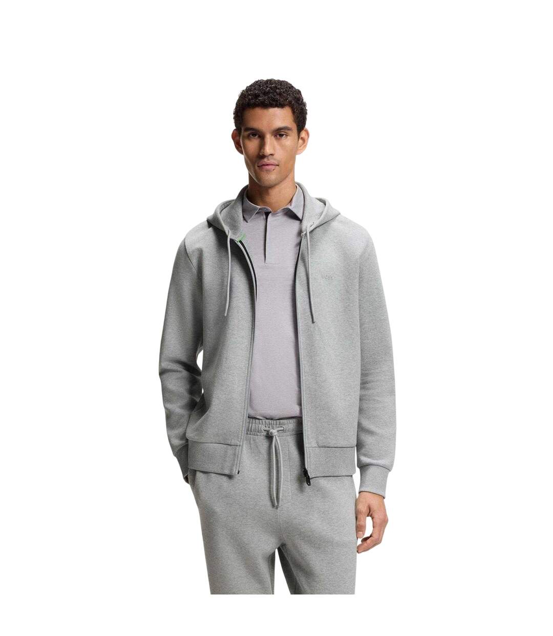Veste À Capuche Motif/style Logo Saggy Homme Argenté Boss-4