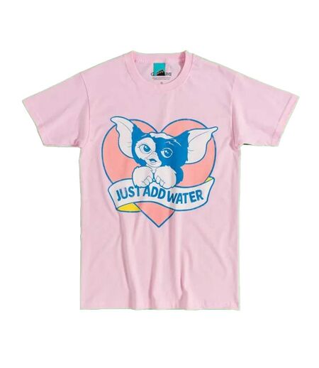 T-shirt Motif Gizmo Cute Just Add Water Adulte Rose Gremlins