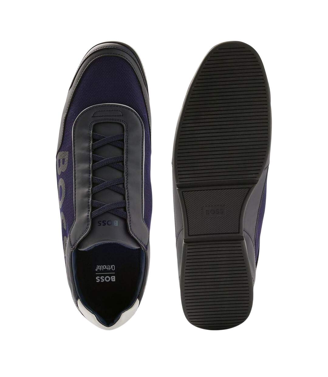 Mens Saturn Slip-on Trainers Dark Blue Boss-3