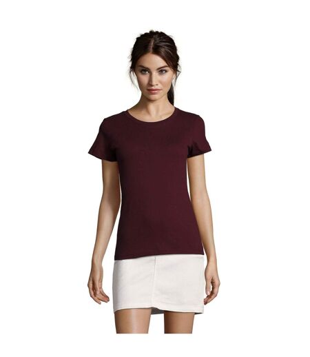 SOLS Womens/Ladies Regent Fit Short Sleeve T-Shirt (Oxblood)