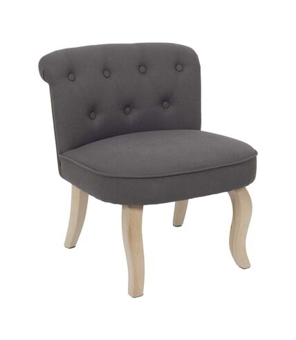 Fauteuil en bois et tissu Eleonore Gris, Taupe