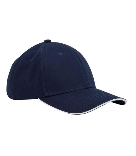 Casquette De Baseball Motif/style 6 Panneaux Earthaware Bleu Marine Français Blanc Beechfield