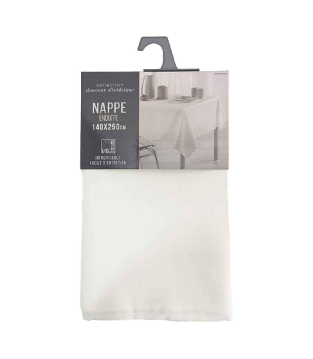 Nappe Chambray Enduite Newton 140x250cm Crème-2