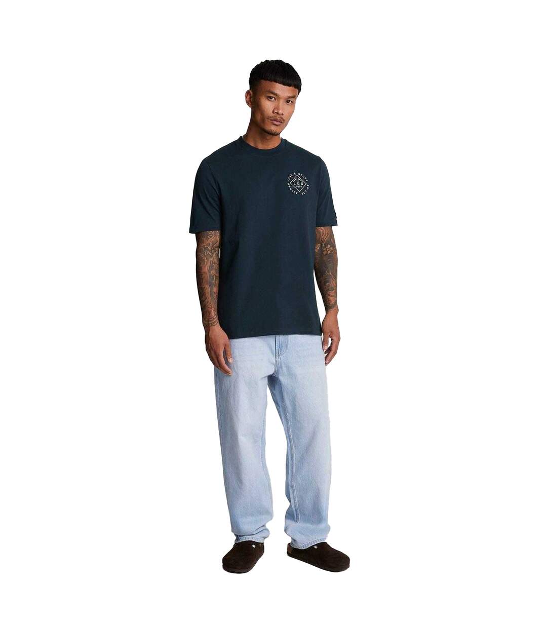 T-shirt Motif Tampon Homme Bleu Marine Lyle & Scott-4