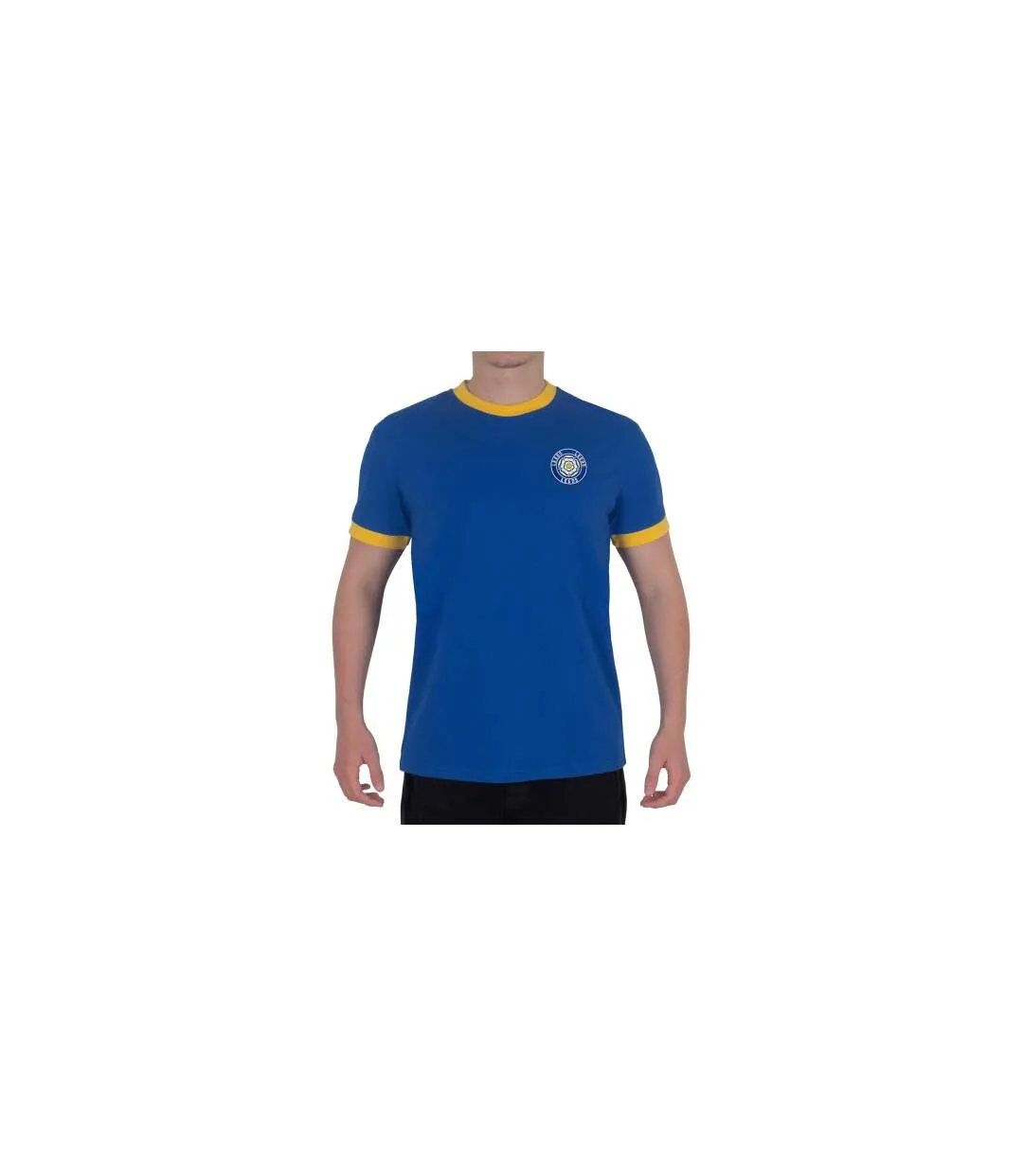 Mens Retro T-shirt Royal Blue Leeds United FC-1