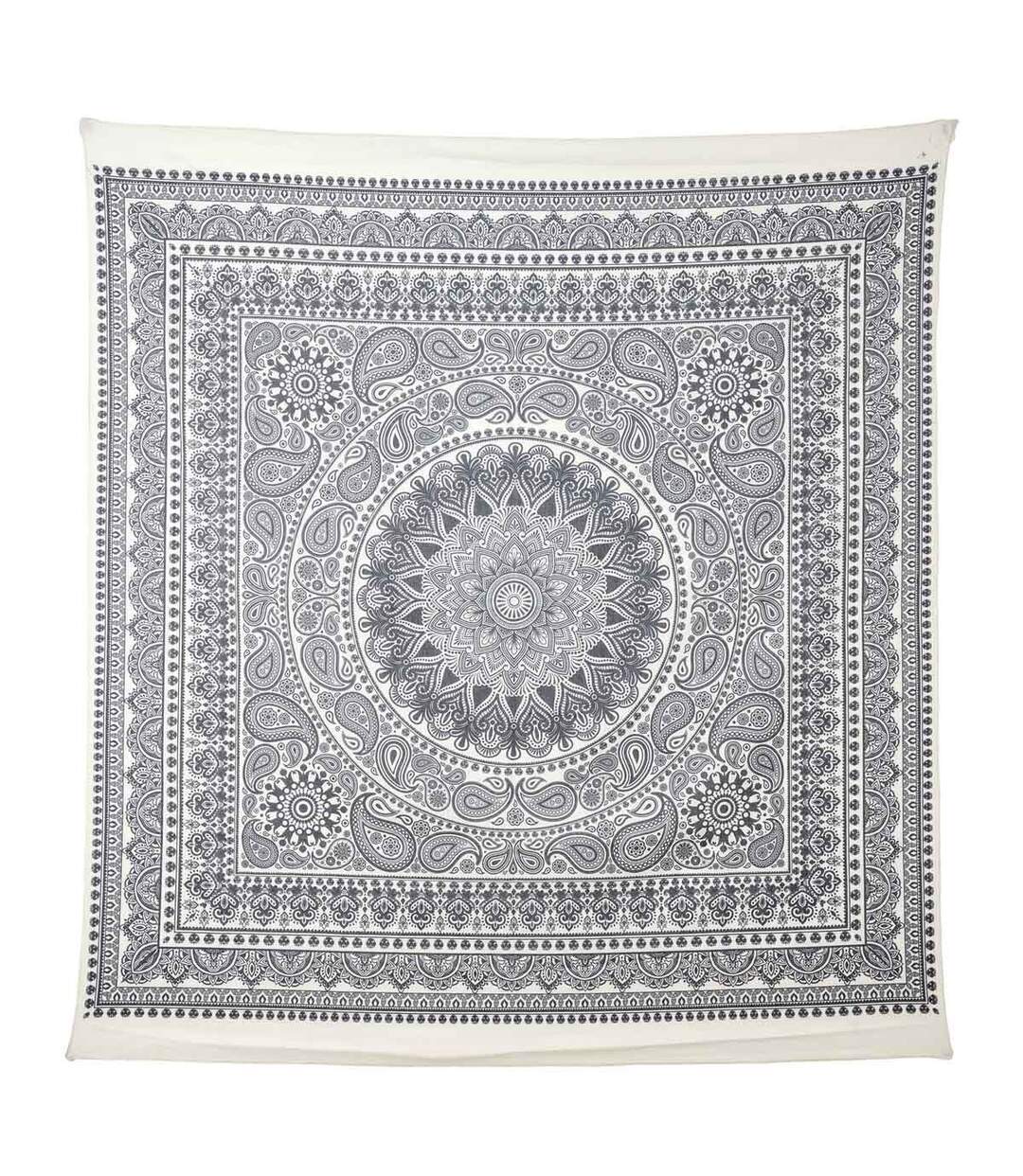 Tapisserie Murale Déco Mandala 150cm Gris-1