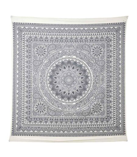 Tapisserie Murale Déco Mandala 150cm Gris