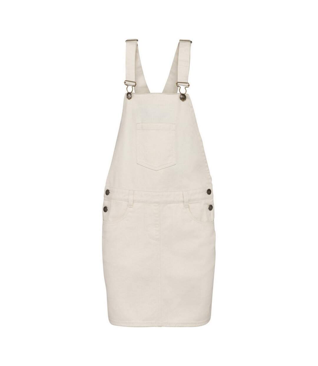 Womens/ladies Eco Friendly Dungaree Dress Ivory Native Spirit-1