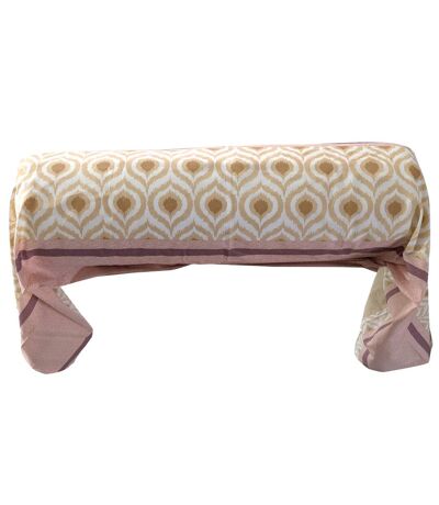 Taie de traversin 100% coton INOUK rose/beige
