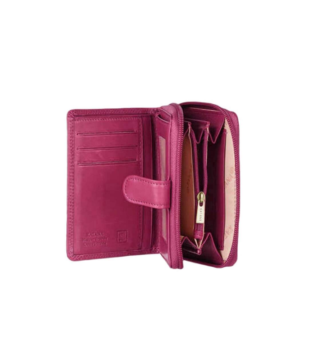 Katana - Portefeuille compact en cuir - fuchsia - 8746-3