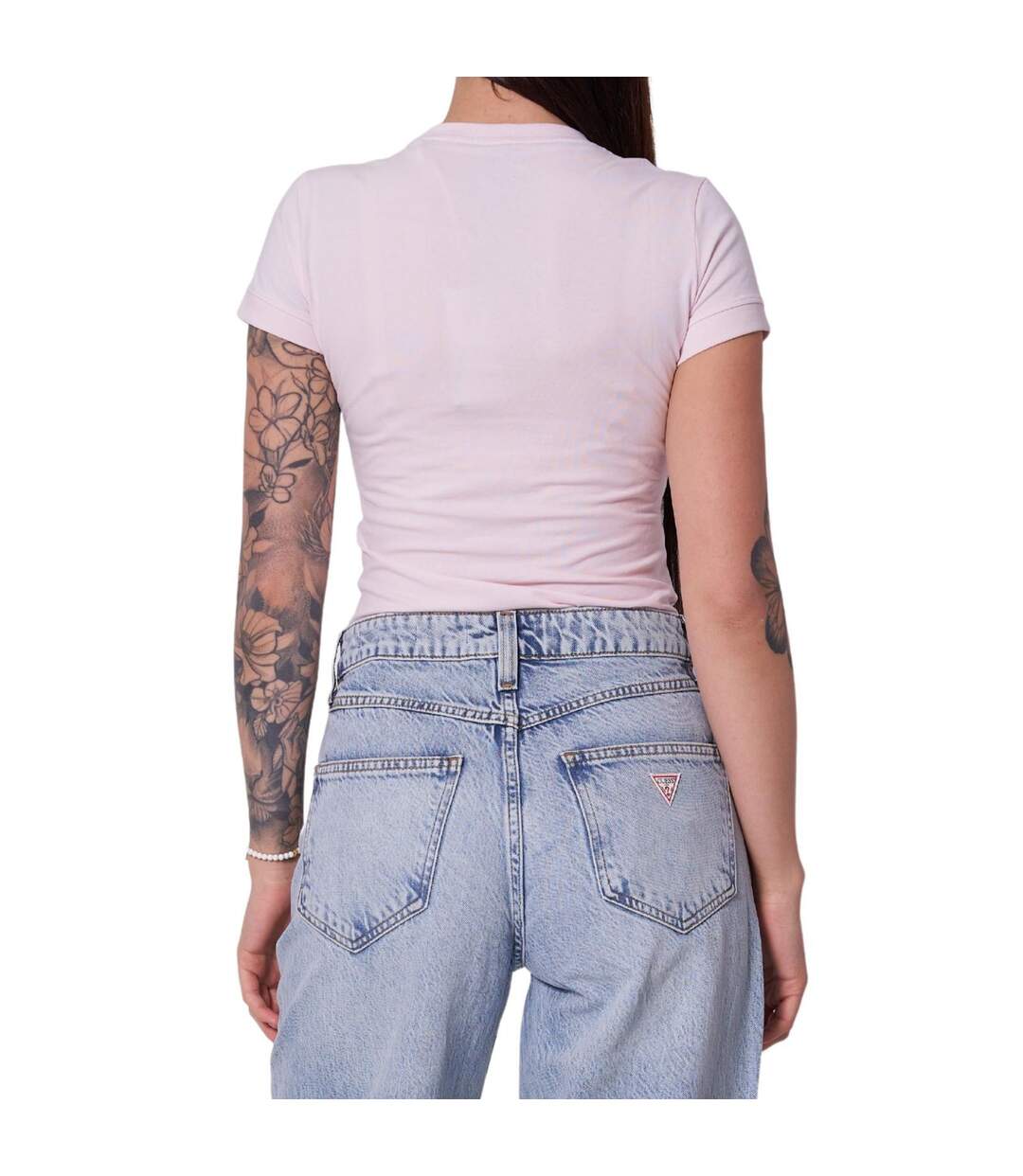 T-shirt Femme Rose Clair Guess-2