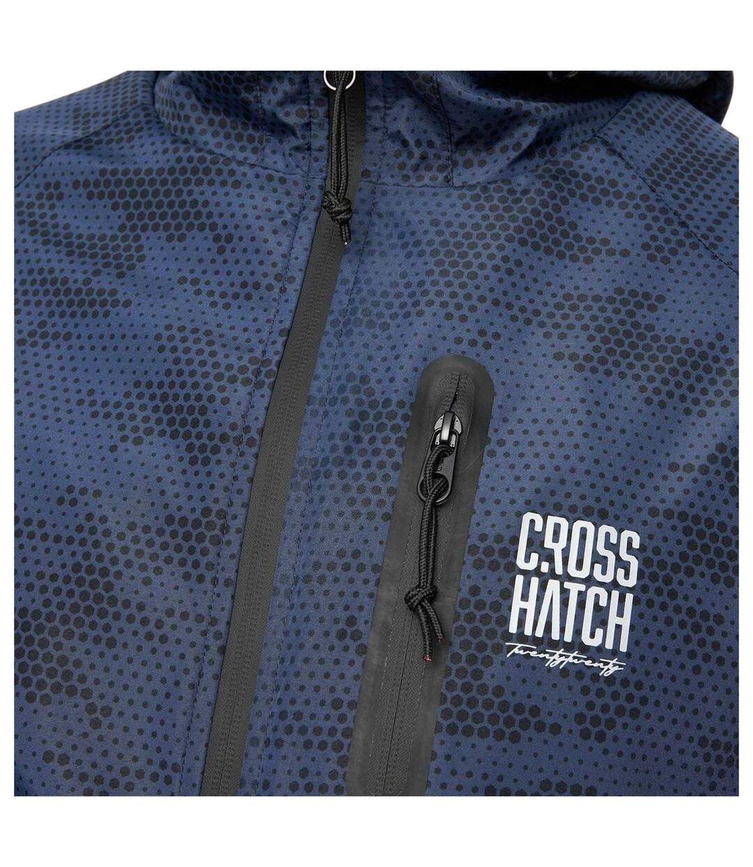 Mens Janscore All-over Print Lightweight Hooded Jacket Blue Crosshatch-4