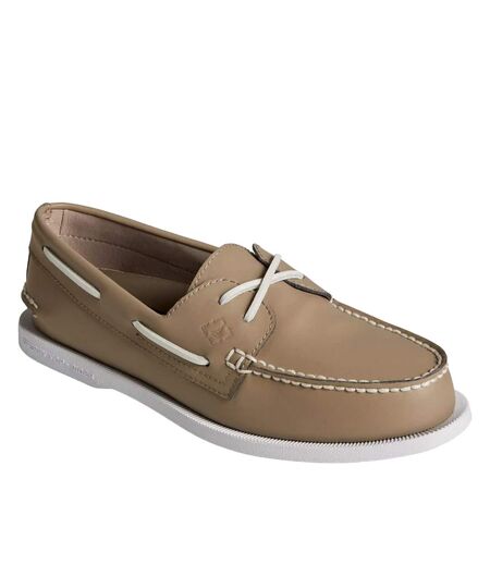 Sperry Mens Authentic Original 2-Eye Leather Boat Shoes (Taupe) - UTFS9957