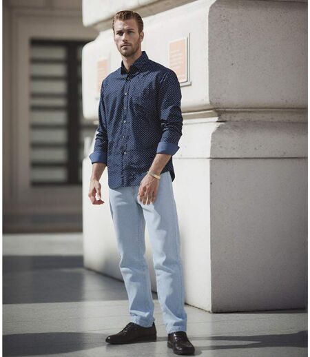 Chemise ajustée pour homme en bleu nuit - NO EXCESS